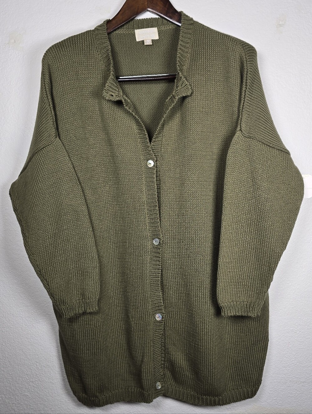 NWT Honest Cotton Elena Cardigan Sweater Olive OS